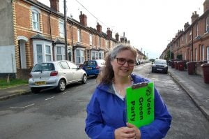 Louise Keane campaigning on insulation