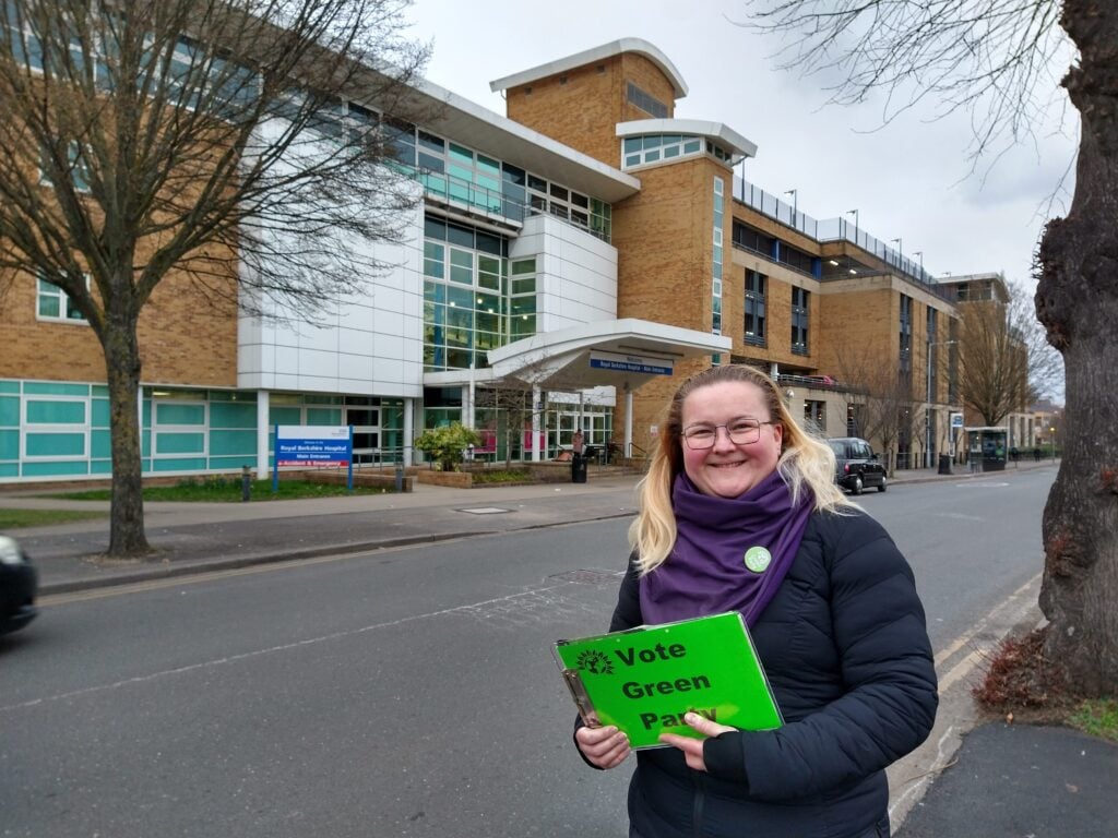 Kate Nikulina outside Royal Berkshire Hospital